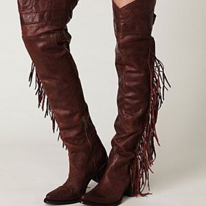 Ash Austonian over the knee fringe boot